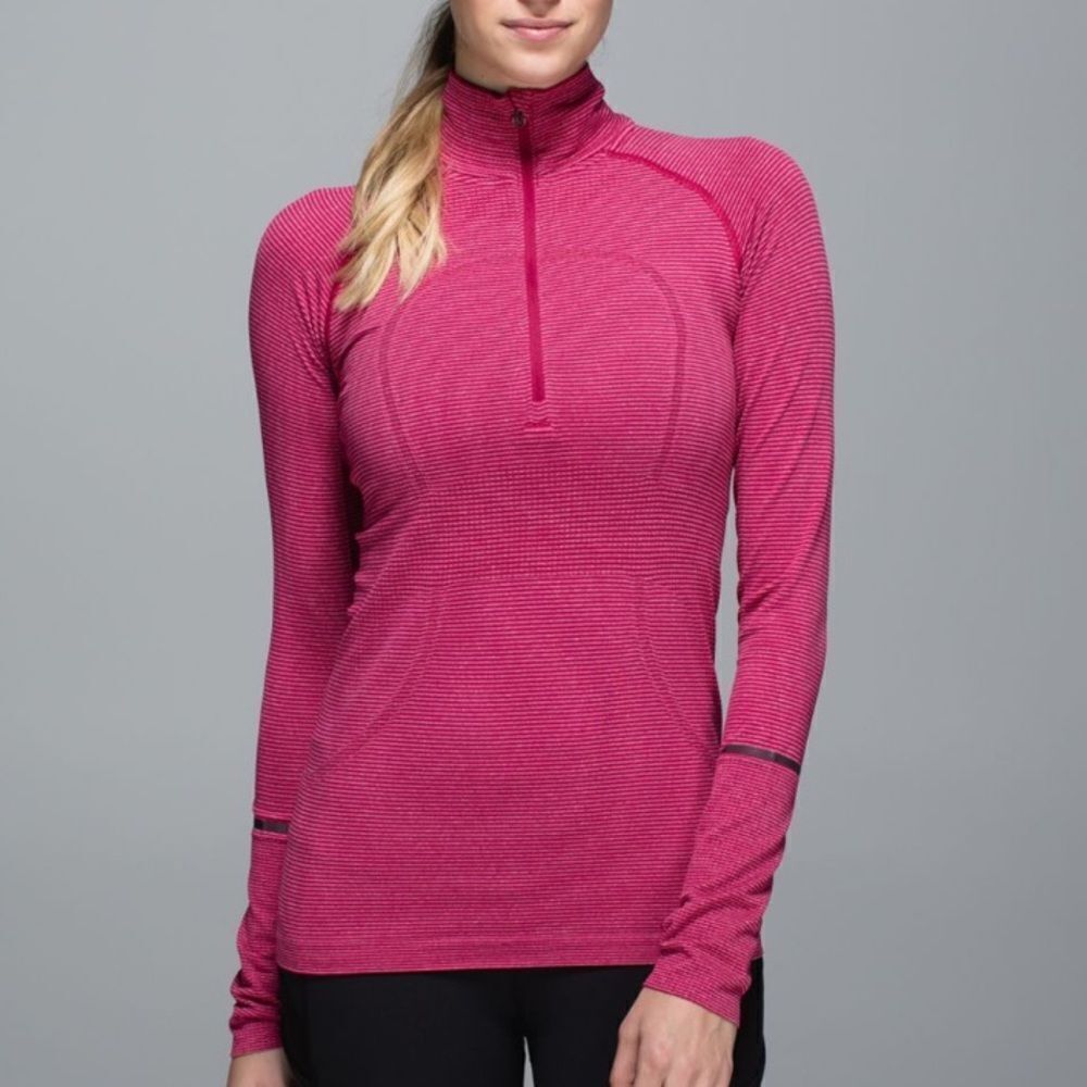 Lululemon Run Swiftly Tech 1/2 Zip Berry Size 8 - image 1